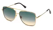 TOM FORD TF 0838 Reggie Sunglasses 28W Rose Gold / Blue gradient 61 New