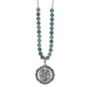 NWTag Brighton PROTECTION ANGEL Beaded Medallion Necklace MSRP $168 Psalm 91:11