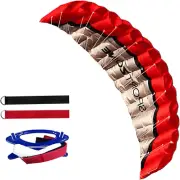 Dual-Line Soft Kite for Adults, Red Stunt Parafoil Kites Beach Kite, 100Inch Par