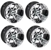 Golf Cart GTW 10x7 Machined Black Storm Trooper Wheels | Set of 4 | 3:4 Offset 4