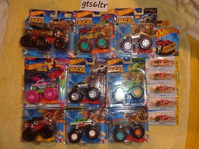 HOT WHEELS MONSTER TRUCKS 1:64 Treasure hunt Poison Pinto SKYLINE x 9 Trucks