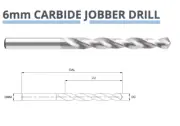 6mm CARBIDE JOBBER DRILL BIT 2 FLUTED 8013030600 DIN338 EUROPA TOOL C16