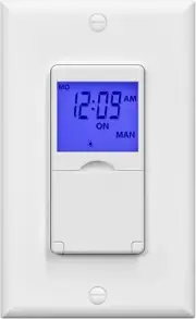 BN-LINK 7 Day Programmable in-Wall Timer Switch for Lights, Fans and Motors, Sin