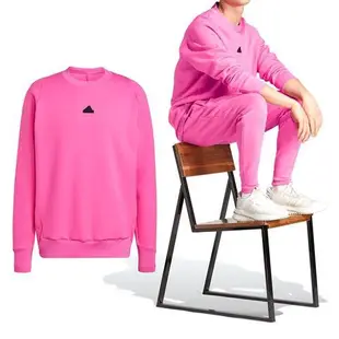 Adidas M Z.N.E. PR CRW 男款 粉色 運動 休閒 百搭 圓領 上衣 長袖 IN5111