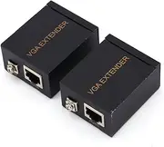 Plyisty VGA Extender, 60m/200ft VGA RJ45 Signal Extender Repeater Adapter Over CAT-5/6 Ethernet Adapter (Transmitter and Receiver)