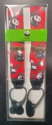 WWF (World Wildlife Fund) Panda Suspenders NEW in Box Manhattan Menswear Group