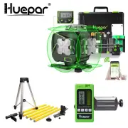 HUEPAR 16 Lines Self-Leveling Laser Level with LCD Screen+Level Tripod+ Receiver