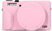 TYUANDOUER Case for Canon Powershot G7X Mark III Digital Camera, Soft Silicone G7X Mark III Camera Case Accessories, Protective Cover Case for G7XIII G7X3 with Detachable Lens Cover - Pink
