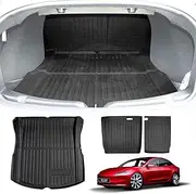 X-CAR Boot Liner Back Seat Protector for Tesla Model 3 Highland 2023-2025 All Weather Heavy Duty Cargo Car Trunk Kick Mats
