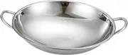 Zerodeko Stainless Steel Wok with Double Handles Bottom Hot Pot Cooking Pan for Gas Stove and Heat Resistant Pot for Seafood and Hot Pot Meals