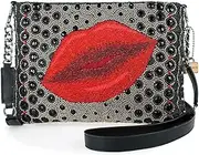 [MARY FRANCES] Kiss Crossbody Handbag, Black, Black