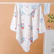 Newborn Baby Cotton Hooded Muslin Wraps Towels Ultra Soft for Boys and Girls (Elephant)