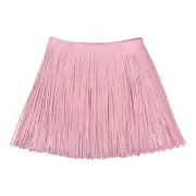1 Yard 12 Inch Faux PU Leather Fringe Trim Tassel Fringe for Sewing, Pink