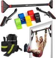 Pull up Bar for Doorway with Resistance Bands & Wrist Wraps, Chin up Bar for Upp