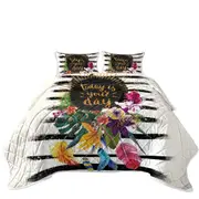 Tropical Flowers Encouragement Coverlet