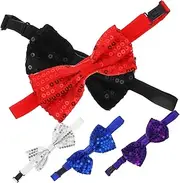[PACKOVE] 5Pcs Sequin Bow Tie for Parties Weddings Costumes Creative Neck Accessories Red Purple Blue Black Silver for Men Women