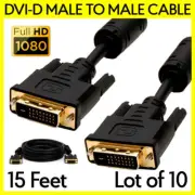 10 PCS DVI Cable 15 Feet DVI-D Male to Male Monitor Cord for PC Projector TV LCD