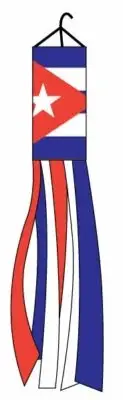 "CUBA" Windsock Super Shiny polyester 5ft wind sock flag Caribbean Latin UN