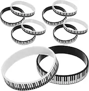 COOPHYA Music Lovers' Piano Note Bracelet 12 Pack Silicone Wristband for Parties Concerts and Daily Style