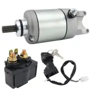 Starter Motor & Solenoid Relay & Ignition Switch for Kawasaki ATV Prairie 360...