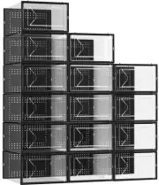 Shoe Storage Box, 15 Pack Clear Plastic Stackable Shoe Organizer for Closet, ...