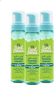 Just For Me Curl Peace Soft Curls Foaming Mousse, 8.5 oz (3 Pack)