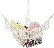 Stuffed Animal Toy Storage Hammock Hanging Large Macrame Toy Hammock Organizer Pet Net for Stuffed Animal Display Corner Plush Toys Net Holder Decor (S01-164×164×114cm)