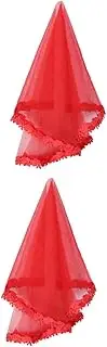 [Holibanna] 2pcs Bridal Veil Bridal Wedding Veil Red Wedding Veil