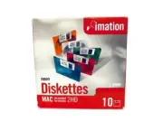 NEW 10-Pack Imation Neon Floppy Diskettes MAC-formatted 2HD 1.40MB