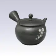 Tokoname Kyusu teapot - GYOKKO - Ebony Florets - 150cc/ml - Ceramesh