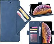 Phone Cover for iPhone 11 Pro Max,for iPhone 11 Pro Max Wallet Case[ 5 Card Slots Leather Wallet ] Soft TPU Inner Case Flip Cover Stand Feature -Navy Blue