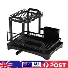 2 Tier Dish Drying Rack Cutting Board Holder Dish Rack Dish Drainer Cup Holder