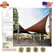 Triangle 15' Sun Shade Sail in Brown - UV Resistant & Stylish Outdoor Canopy