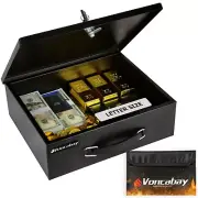 Voncabay Money Safe Box for Home & Fireproof Money Bag for Cash Safe, Portabl...