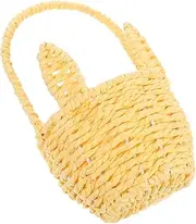 Hand-woven Rabbit Ear Basket Bunny Shaped Storage Container for Home Decor Easter