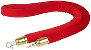 Velvet Stanchion Rope with Clasps, Rope Barrier for Red Carpet Events, Car Shows, Queue Barrier Rope with Polished Gold Hooks, Crowd Control Ropes(Velvet,1.5m/5ft)