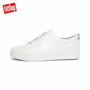 【FitFlop】RALLY LEATHER SLIP-ON TRAINERS 運動風繫帶休閒鞋-女(都會白)