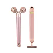 Catzon 2 in 1 Electric Face Massager Roller Kit Eye Nose Facial Roller Massage Tool-RoseGold