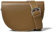[MSGHER] Stylish Vintage Saddle Bag Small PU Leather Shoulder Bag Half Moon Crossbody Cluth Purse with Wide Adjustable Strap