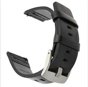 MVBVTKTAER Oil Leather Strap Quick Release Strap Wrist Strap 18mm 20mm 22mm 24mm Watch Strap Watch Strap(Black S,22mm)