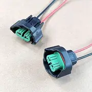 2PACK H8 H9 H11 880 881 Female Adapter Wire Connector Sockets w/ 4-Inch Wire Pigtails Compatible with Light Headlamp Fog Light