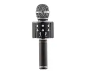 Kids Portable Bluetooth Wireless Karaoke Microphone With Led Lights - Black