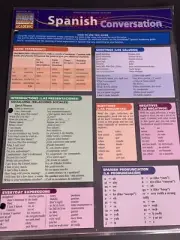 Spanish Conversation Quick Study Academic Quick Reference Guide (Poster) 3 Hole