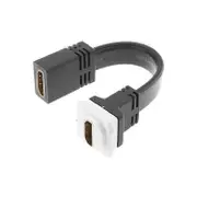 White 4K @60hz Flexible HDMI to HDMI Insert Suits Clipsal Wall Plates