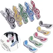 10 Pack Music Note Clips Music Clips Page Holder Plastic Sheet Clips Book Clips Bookmarks Stationery Clips for Paper (Multicolor Transparent)