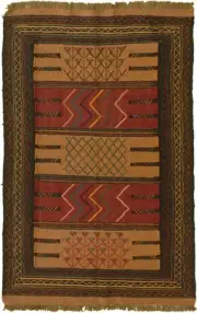 Vintage Hand Woven Kilim Rug 3'5" x 5'7" Traditional Wool Carpet