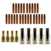 Mig MB15 RH 35 Piece KIT- 1.2mm - Binzel Style - Shroud - Contact Tip -Nozzle AK