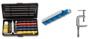 Lansky Deluxe Knife Sharpening System + C-Clamp Mount + Lansky Super Sapphire Hone Bundle
