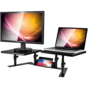Metal Art Twin Height Adjustable Dual Monitor Stand, Phone & Tablet