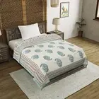 Cotton Single Size Quilt Hand Block Print 60x90 Inches - Grey Jaal Set of 1